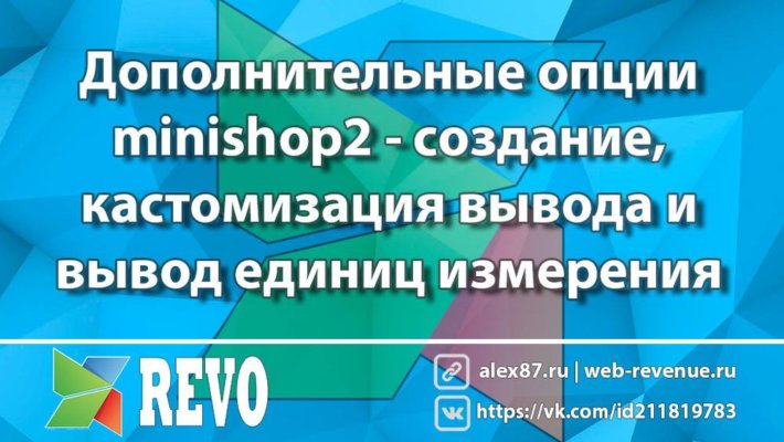 Дополнительные опций minishop2 - создание, кастомизация вывода и вывод единиц измерения