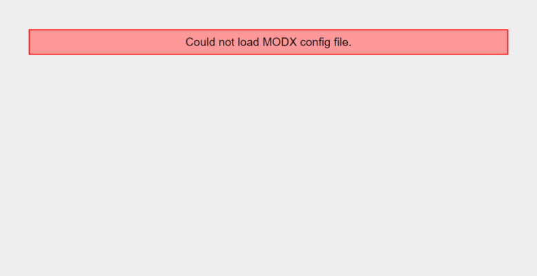 Could not load MODX config file