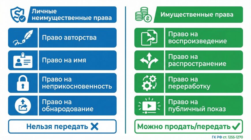 Два типа авторских прав