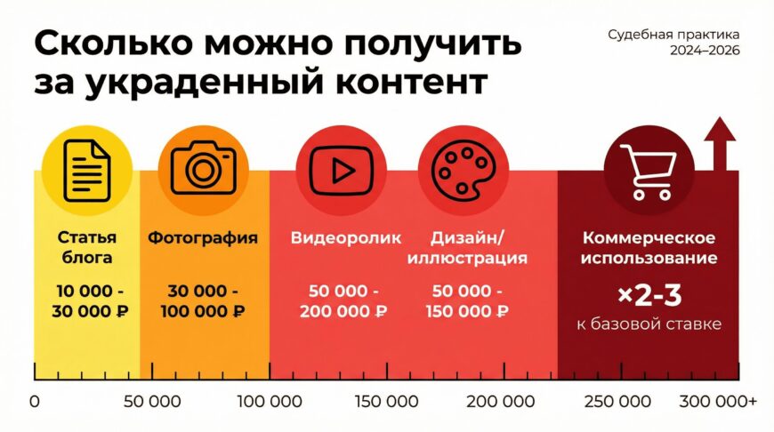 Сколько можно получить за украденный контент